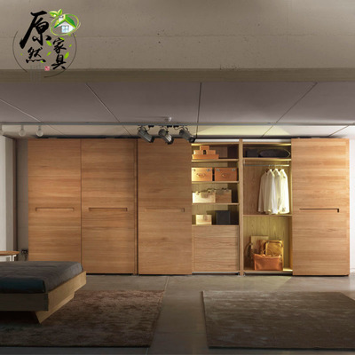 定制实木衣柜移门开门整体衣帽间兔宝宝衣柜现代简约全屋家居定制
